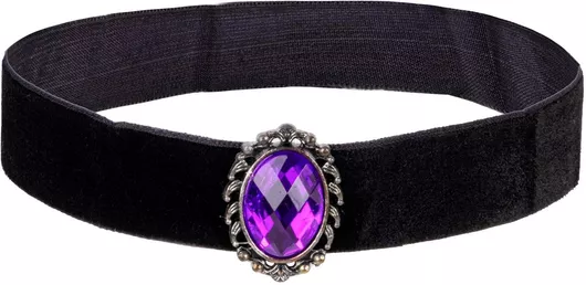 Αποκριάτικο Αξεσουάρ Widmann Κολιέ Τσόκερ με Μοβ Πέτρωμα Μαύρο