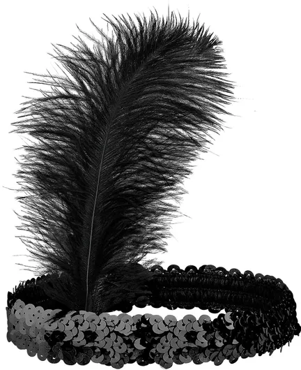 Αποκριάτικο Αξεσουάρ Widmann Κορδέλα με Πουλιά & Φτερό Μαύρο