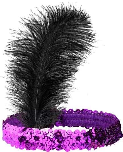 Αποκριάτικο Αξεσουάρ Widmann Κορδέλα με Πουλιά & Φτερό Μοβ