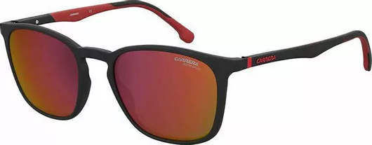 Ανδρικά Γυαλιά Ηλίου Carrera Καθρεύτης Τετράγωνα 53mm με Κόκκινο Φακό & Μαύρο Σκελετό