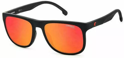 Ανδρικά Γυαλιά Ηλίου Carrera Καθρεύτης Τετράγωνα 54mm με Πορτοκαλί Φακό & Μαύρο Σκελετό