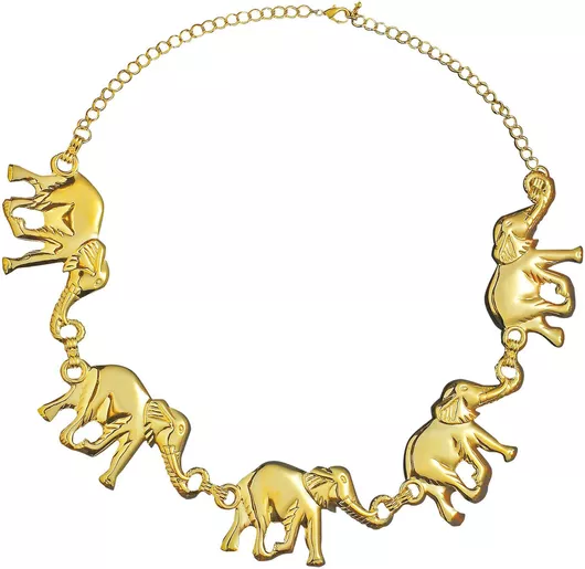 Αποκριάτικο Αξεσουάρ Widmann Κολιέ με Ελέφαντες Χρυσό