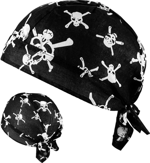 Αποκριάτικο Αξεσουάρ Widmann Μπαντάνα/Μαντηλι με Κρανία & Κόκκαλα Μαύρο