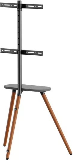 Βάση Τηλεόρασης Brateck FS28-44F-04 Δαπέδου 43-65" έως 35kg με Ράφι & Περιστροφή Γκρι