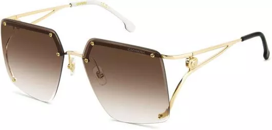 Γυναικεία Γυαλιά Ηλίου Carrera Ντεγκραντέ Γεωμετρικά 60mm με Καφέ Φακό & Χρυσό Σκελετό