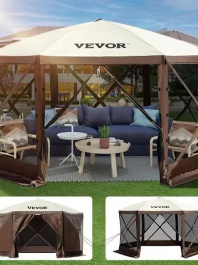 Κιόσκι Vevor Αναδυόμενο 6 Πλευρών 3.66x3.66m Μπεζ