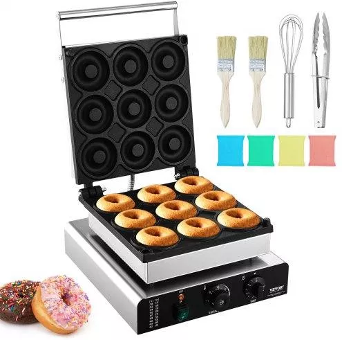 Μηχανή Ντόνατ Vevor Ηλεκτρική 2000W 9 Θέσεων Μηχανή Βάφλας
