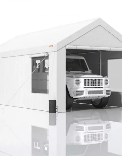 Στέγαστρο ΑυτοκινήτουVevor 3x6x2.8m Ανθεκτικό με Αφαιρούμενα Πλαϊνά & Αδιάβροχη Τέντα Λευκό