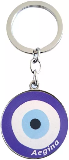 Μπρελόκ Best Gifts από Γυαλί Διπλής Όψεως Μπλε Μάτι Αίγινα
