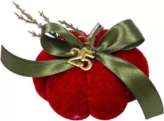 Γούρι Deris Metal Επιτραπέζιο Κολοκύθα με Μέταλλο '25 7x5cm Κόκκινο