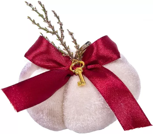 Γούρι Deris Metal Επιτραπέζιο Κολοκύθα με Μέταλλο 7x5cm Εκρού