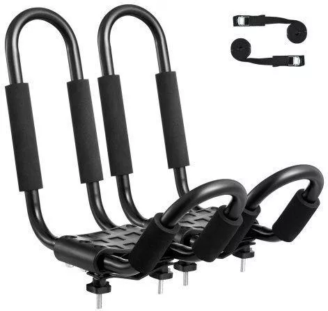 Σχάρα Οροφής Vevor JXBKZDKHJG2J3Z6CMV0 για Καγιάκ Ζεύγος J-Bar Μαλακή Σχάρα Δέσιμο για Καγιάκ Σανίδα Surf Κανό SUP Σκι Αυτοκίνητο / SUV / Φορτηγό