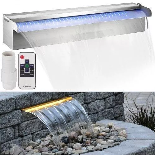 Καταρράκτης Πισίνας Vevor PQSBJPJSWLED45001V2 με LED Φωτισμό Inox 17.7x4.5x3.1cm