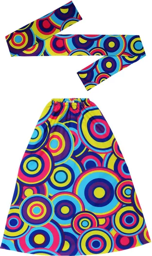 Αποκριάτικο Αξεσουάρ Widmann Σετ The 70s Groovy Style Μπλε/Πολύχρωμο