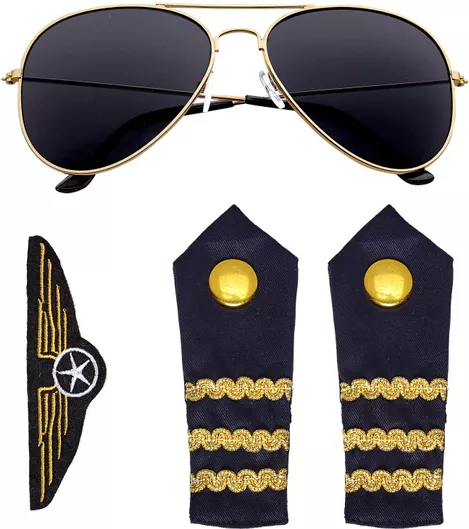 Αποκριάτικο Αξεσουάρ Widmann Σετ Πιλότου Μαύρο