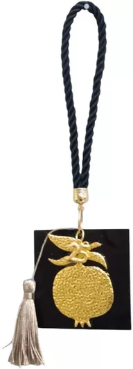 Γούρι Kallioposilver Κρεμαστό Ρόδι Πλεξιγκλάς 14x7.5x7.5cm Χρυσό/Μαύρο