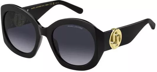 Γυναικεία Γυαλιά Ηλίου Marc Jacobs Ντεγκραντέ Στρογγυλά 56mm με Γκρι Φακό & Μαύρο Σκελετό