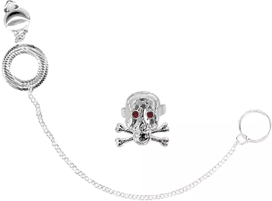 Αποκριάτικο Αξεσουάρ Widmann Σκουλαρίκια Punk Σετ Ασημί