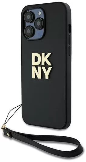 DKNY Back Cover Δερματίνης/Δερμάτινο/Πλαστικό με Λουράκι Μαύρο iPhone 14 Pro Max