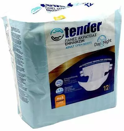 Πάνες Ακράτειας Tender No 3 L Σετ 12τμχ