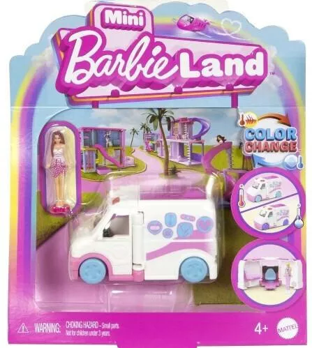 Σετ με Κούκλα Mattel HYF38 BarbieLand Doll and Care Clinic Vehicle για 4+ Ετών