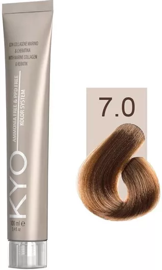 Μόνιμη Βαφή Μαλλιών KYO χωρίς Αμμωνία 7.0 Ξανθό 100ml
