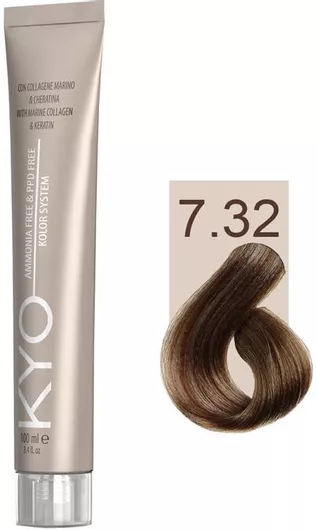 Μόνιμη Βαφή Μαλλιών KYO χωρίς Αμμωνία 7.32 Ξανθό Μπεζ 100ml