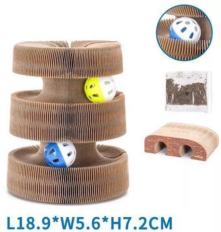 Παιχνίδι Γάτας Nobleza S-819400 με Μπάλες 18.9x5.6x7.5cm Καφέ