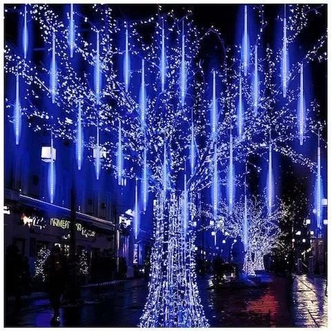 Χριστουγεννιάτικα Λαμπάκια Μετεωρίτης 8LED 2.5mx50cm Μπλε