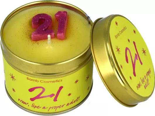 Κερί Bomb Cosmetics 21st Birthday NC-2703 Αρωματικό 200gr Κίτρινο