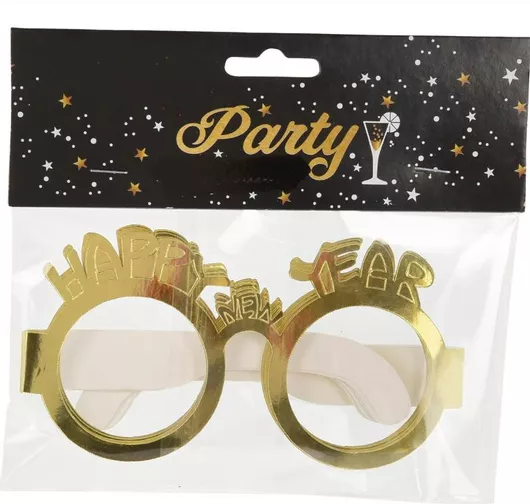 Γυαλιά Party Καλής Χρονιάς JK Home Decoration Χάρτινα Σετ 5τμχ Χρυσό