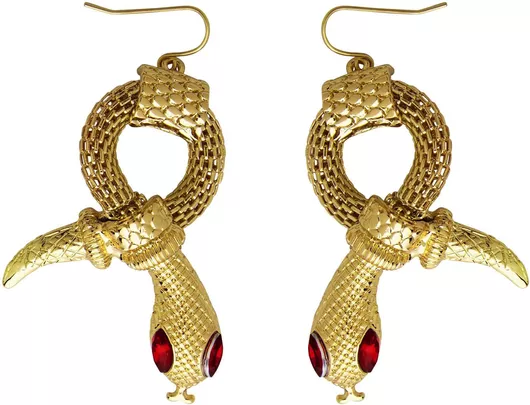 Αποκριάτικο Αξεσουάρ Widmann Σκουλαρίκια Φίδια με Κόκκινο Πετρώματα Χρυσό