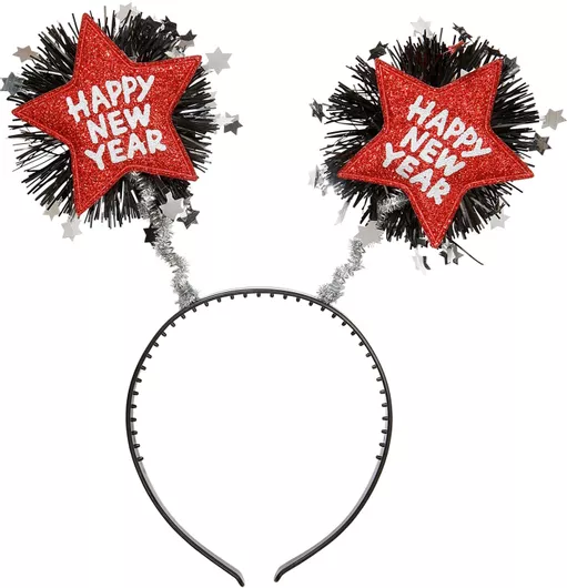 Αποκριάτικο Αξεσουάρ Widmann Στέκα Μαλλιών Happy New Year Κόκκινο