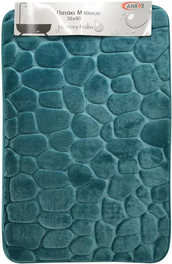 Πατάκι Μπάνιου Ankor 807871 Memory Foam 50x80cm Πετρόλ