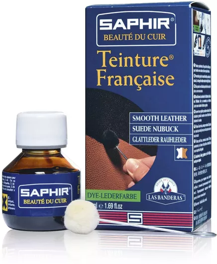 Βαφή Παπουτσιών Saphir teinture francaise για Δερμάτινα Παπούτσια 50ml Μαύρο