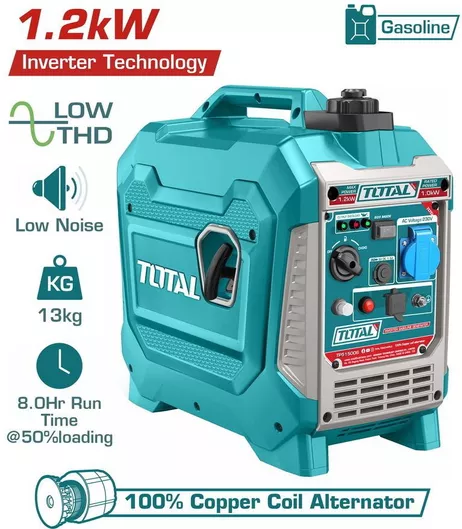 Γεννήτρια Total Βενζίνης Μονοφασική Βαλιτσάκι 1.200W
