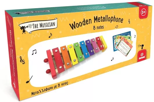 Μουσικό Παιχνίδι Svoora Ξύλινο Χρωματιστό Μεταλλόφωνο 8 Νότες για 3+ Ετών