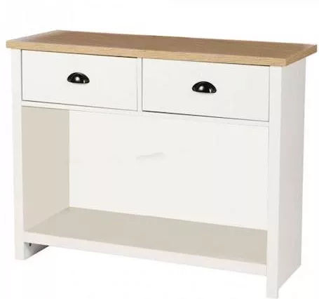 Κονσόλα Urban Living 151137 Ξύλινη με 2 Συρτάρια 97x35x76cm Λευκό/Κάφε