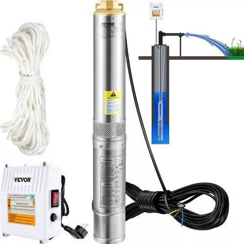 Αντλία Νερού Βυθιζόμενη Vevor SJQSBWZQDHOC3UZ9MV2 370W 230V 110lt/min 44m με με 20m Καλώδιο Inox IP68