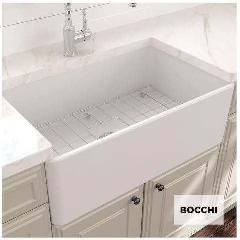 Νεροχύτης Κουζίνας Bocchi Επικαθήμενος Πορσελάνη 76x46cm Λευκό