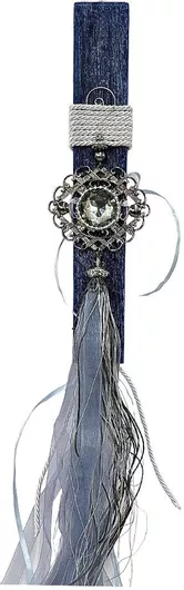 Πασχαλινή Λαμπάδα Χειροποίητη Αρωματική Πλακέ με Κρεμαστό Κόσμημα Μπλε