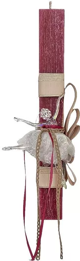 Πασχαλινή Λαμπάδα Χειροποίητη Αρωματική Πλακέ με Μπαλαρίνα Κόκκινο