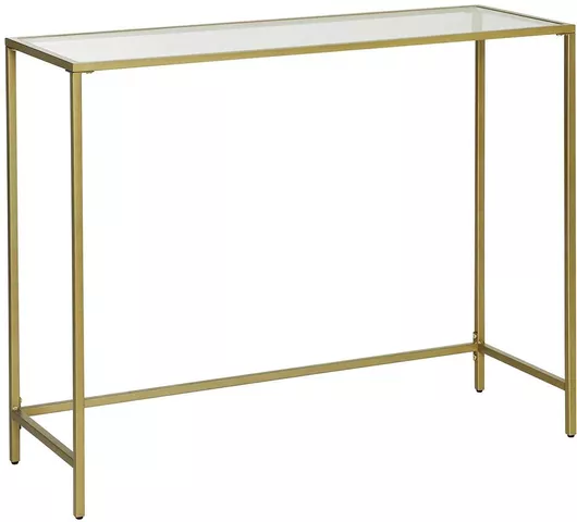 Κονσόλα Vasagle LGT26G Μέταλλο/Γυαλί 100x35x80cm Χρυσό