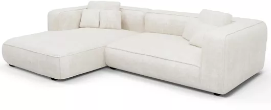 Γωνιακός Καναπές Homemarkt Grace Αριστερή Γωνία 160x252cm Λευκό