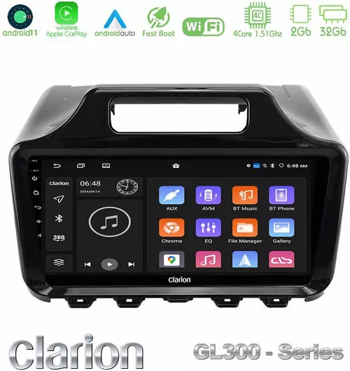 Ηχοσύστημα Αυτοκινήτου Clarion U-GL3-TY2197 GL300 Series για Toyota iQ 2008 – 2015 4Core Android11 2+32GB Navigation Multimedia Tablet 9″ με Carplay Android Auto