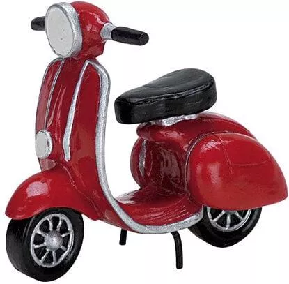 Χριστουγεννιάτικη Διακοσμητική Φιγούρα Μοτοσυκλέτα Lemax Red Moped Βέσπα 7x5.8cm