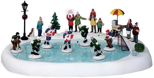 Χριστουγεννικάτικη Διακοσμητική Παράσταση Πατινάζ Lemax Χόκευ με Κίνηση & Φως 36x28x13cm 