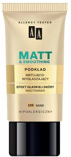 Aa Make Up Matt Mattifying Smoothing Foundation 105 Sand 30ml