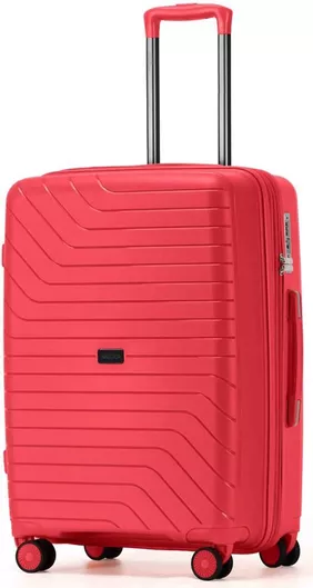 Βαλίτσα Ταξιδίου Nautica Μεσαία Σκληρή Ύψους 65cm με 4 Ρόδες Κόκκινο