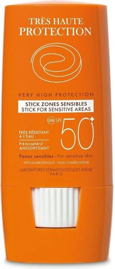 Αντηλιακό Προσώπου Eau Thermale Avène Zones Sensibles Αδιάβροχο Stick SPF50 8gr
